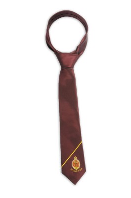 TI167 設計淨色領帶 繡花logo領帶 100%滌 領帶供應商