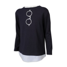 KD086 訂做長袖童裝 藍間條 假兩件套 衫底 100%棉 麻棉 台灣 童裝生產商 黑色 KD086 訂做長袖童裝 藍間條 假兩件套 衫底 100%棉 麻棉 台灣 童裝生產商 黑色