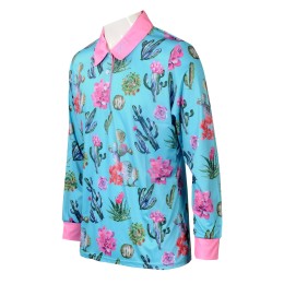 KD095 大量訂製長袖熱升華Polo恤 設計整件印花童裝熱升華 撞色反領 童裝熱升華供製衣廠  澳洲馬術學校 KD095 大量訂製長袖熱升華Polo恤 設計整件印花童裝熱升華 撞色反領 童裝熱升華供製衣廠  澳洲馬術學校