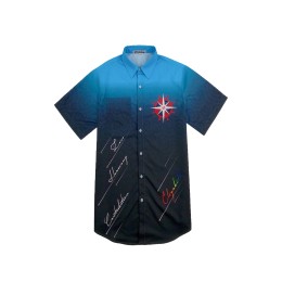 訂做男裝短袖鏢隊衫  設計右前胸袋口 整件印花  漸變設計 恤衫製衣廠  DS078  訂做男裝短袖鏢隊衫  設計右前胸袋口 整件印花  漸變設計 恤衫製衣廠  DS078