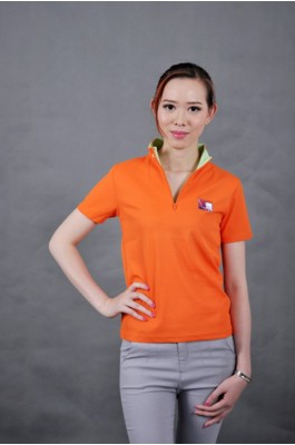 P440 專業訂做女裝polo衫 MODEL  真人模範 半胸拉鏈 設計個性短袖衫 訂購團體衫供應商HK