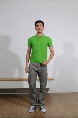 BD-MO-011 訂做男裝短袖POLO恤 設計綠色撞彩色邊POLO恤 真人展示 POLO恤製造商