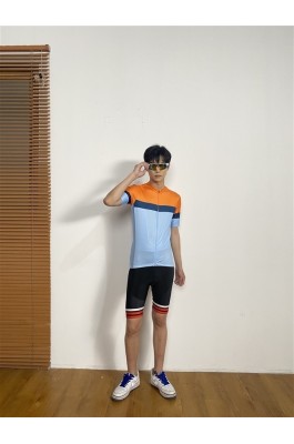 大量訂做夏季競技版牛奶絲騎行服    設計短袖山地自行單車衫  後背高亮反光條  側面採用提花網布   BD-CN-22074