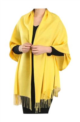SKSL028 製造披肩圍巾  設計流蘇黃色圍巾 圍巾中心  披肩式圍巾