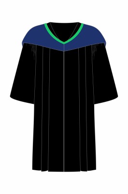 造衫香港都會大學哲學碩士畢業袍 藍色披肩配綠色幼邊網上下單 DA359
