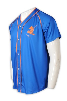 BU39   訂做印花logo棒球衫 棒球衫生產商   藍色