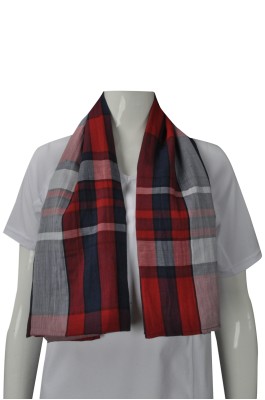 Scarf051 團體訂做格子款圍巾 設計時尚款 梳織 純棉女披巾 訂製圍巾製衣廠  格子圍巾  薄圍巾