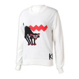 JUM057 Manufacture of long-sleeved women's round neck knitted sweaters Design 12-needle cotton knitted jacquard LOGO sweaters sweater center 100% cotton JUM057 Manufacture of long-sleeved women's round neck knitted sweaters Design 12-needle cotton knitted jacquard LOGO sweaters sweater center 100% cotton