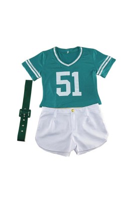 SKCU009 訂做足球寶貝啦啦隊服款式   自訂兒童套裝啦啦隊服款式    製作啦啦隊隊服款式   啦啦隊生產商