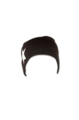 BEANIE018  五角星貼皮冷帽 訂製 圖案套頭冷帽款式 細線冷帽 冷帽批發商