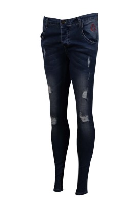 JS009 訂做破洞牛仔褲 修身 彈力 英國 牛仔褲製造商 藍色  Jegging
