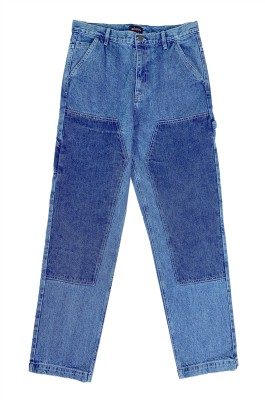 大量訂購牛仔長褲  時尚設計拼接淺藍色 深藍色 闊腳牛仔褲  牛仔褲專門店 100%Cotton JS010