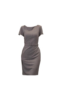 SKPD010 自製修身職業連身裙款式   訂造時尚OL職業連身裙款式  連身裙 設計短袖職業連身裙款式   職業連身裙專營