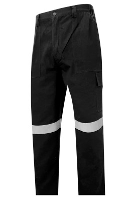 製造男裝長褲工作服  訂做單條反光帶  物流運輸  雙側袋口  寶藍色工作褲 SKWK104