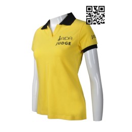 P737 訂造女裝Polo恤款式   製作V領Polo恤款式  潛水員 訓練導師制服  製作LOGOPolo恤款式   Polo恤製衣廠    黃色 P737 訂造女裝Polo恤款式   製作V領Polo恤款式  潛水員 訓練導師制服  製作LOGOPolo恤款式   Polo恤製衣廠    黃色