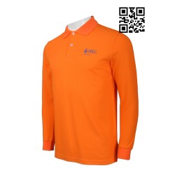 P677 製作長袖Polo恤款式  自訂LOGOPolo恤款式   訂做男裝Polo恤款式  Polo恤生產商    橙色 P677 製作長袖Polo恤款式  自訂LOGOPolo恤款式   訂做男裝Polo恤款式  Polo恤生產商    橙色