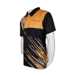 P280polo訂造 polo圖樣設計 羽毛球 乒乓球  sun ball衫    黑色  撞色橙色 P280polo訂造 polo圖樣設計 羽毛球 乒乓球  sun ball衫    黑色  撞色橙色