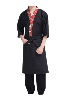 SKBB023  訂造日式餐廳制服   壽司  料理  設計印花衣領日式餐廳制服  日式餐廳制服供應商