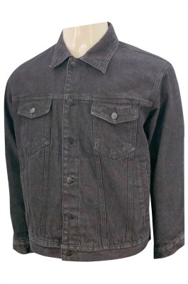 JN019  設計黑色牛仔衫  零售行業  金屬鈕扣  身側兩袋設計    胸前假袋設計 牛仔褸生產工廠 牛仔褸設計公司   美國   85%棉  15%聚酯纤维