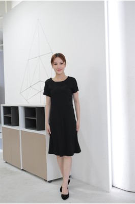 MDCU033 訂做黑色女裝賭場制服 模特示範 直身修腰裙 賭場制服生產商