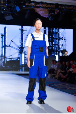 MDD001 模特走秀連身工業制服  背帶連身服真人示範  工作服製造商