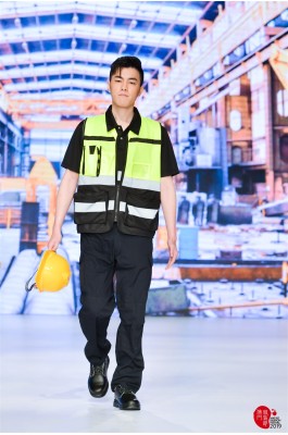 MDD003 男款真人試穿反光背心 模特示範安全背心 工業制服專門店
