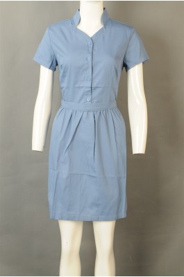 iG-BD-CN-036 设计蓝色服务员连衣裙 供应裙装餐饮制服 餐饮制服专门店