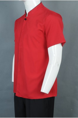 iG-BD-CN-064 设计短袖厨师制服 订购红色餐饮制服 厨师制服制衣厂