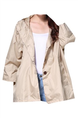 SKRT044 大量訂製連帽雨衣外套 時尚設計抽繩連帽 紐扣 短款風衣雨衣 雨衣中心  風衣式雨衣