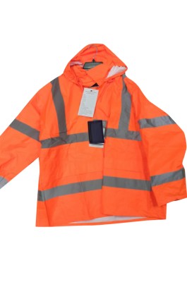 訂做橙色雨褸外套連帽    設計反光帶雨褸   工程   道路  交通  HK STOCK 香港現貨 SKRT052