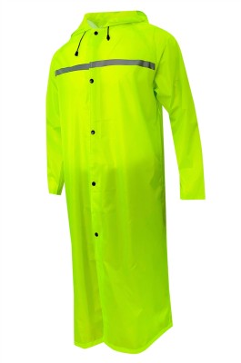 製造長褸螢光黃雨衣   訂購反光條啪鈕連帽抽繩雨衣  防水  雨衣專門店 ISO 22958:2005  ,  認證要求  SKRT055
