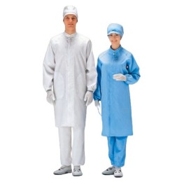 【訂製防塵大褂白+藍色立領長袖款】|立領設計前開隱形鈕扣|長袖鬆緊袖口衣長過膝|防塵大褂公司   SKPC033-3560 【訂製防塵大褂白+藍色立領長袖款】|立領設計前開隱形鈕扣|長袖鬆緊袖口衣長過膝|防塵大褂公司   SKPC033-3560