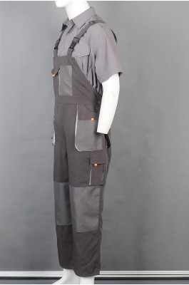 iG-BD-CN-035 制造灰色背带多口袋工业制服 设计POLO短袖内衬工业制服 工业制服供应商 