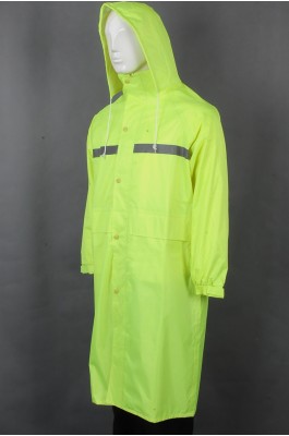 iG-BD-CN-120 订制橡筋魔术贴袖口雨褛制服 设计连帽抽绳过膝雨褛制服 雨褛制服中心