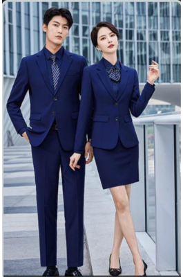 現貨寶藍色男西裝套裝   設計銀行職員男西裝套裝 聚酯纖維77.6%  粘纖22.4%  職業服套裝   商業公司制服  MIZIQI880  SKMS084