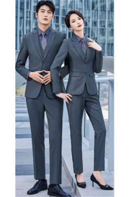 訂製灰色男士套裝西裝   設計兩鈕扣西裝套裝   經典時尚款式   工作  面試  宴會 婚禮  聚酯纖維77.6%    粘纖22.4%  MIZIQI883  SKMS087 