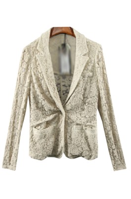 SKLS046   設計女裝復古休閒西裝套裝    一粒扣    蕾絲氣質西裝外套       