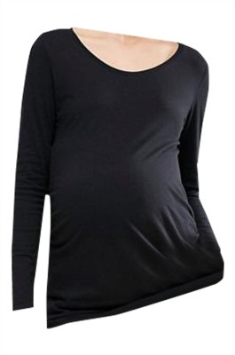 SKUFPW003 製造長袖孕婦裝 設計圓領淨色長袖T恤 孕婦裝製衣廠