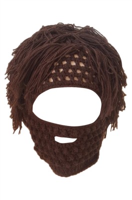 訂造假髮鬍子野人帽  設計舞台演出手工針織小髒辮毛線帽保暖 保暖帽供應商 SKCHT006
