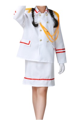 網上下單訂做步操服套裝  個人設計緩帶白色升旗手服  升旗手服供應商 SKFRS011