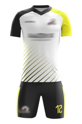 大量訂製美式足球服套裝 設計撞色袖V領間條短褲足球服 足球服套裝製衣廠  FJ015