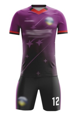 訂造比賽運動足球服  設計V領漸變色整件印LOGO足球服套裝 足球服中心  FJ021