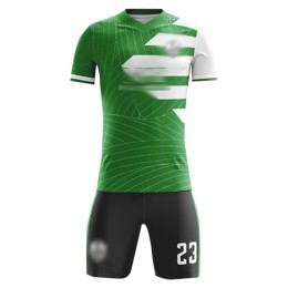 製造俱樂部足球服套裝  設計V領綠色撞色袖足球服 足球服套裝供應商 FJ023 製造俱樂部足球服套裝  設計V領綠色撞色袖足球服 足球服套裝供應商 FJ023