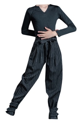 大量訂製舞蹈考級套裝  設計條紋褲兒童比賽拉丁舞套裝 舞蹈套裝制服店 SKDO002