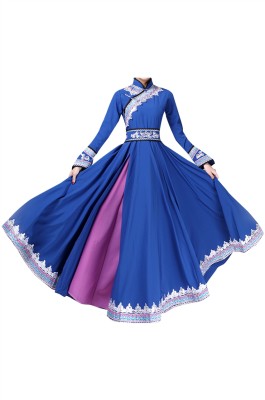 設計女蒙古舞蹈服裝演出服     訂做女現代民族風蒙古族服裝    成人藝考      民族演出服飾  SKDO010