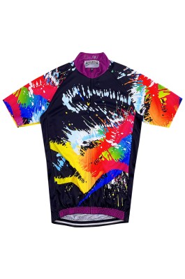 Bulk Customized Short Sleeve Whole Print Cycling Shirt Design Competition Zipper Style Cycling Shirt Cycling Shirt Supplier SKCSCP001