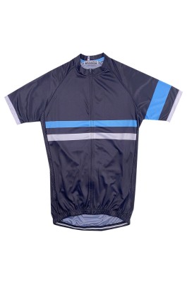 訂做短袖間條騎行單車衫  個人設計黑色速乾吸濕排汗公路騎行單車  單車衫專門店  SKCSCP005