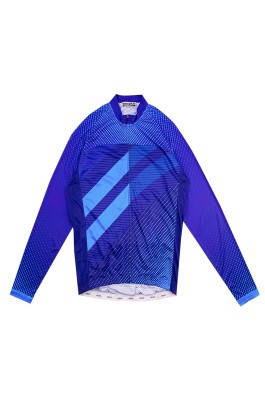 製造長袖透氣單車衫   自訂藍色拉鏈款式吸濕排汗公路騎行單車衫  單車衫專門店  SKCSCP007