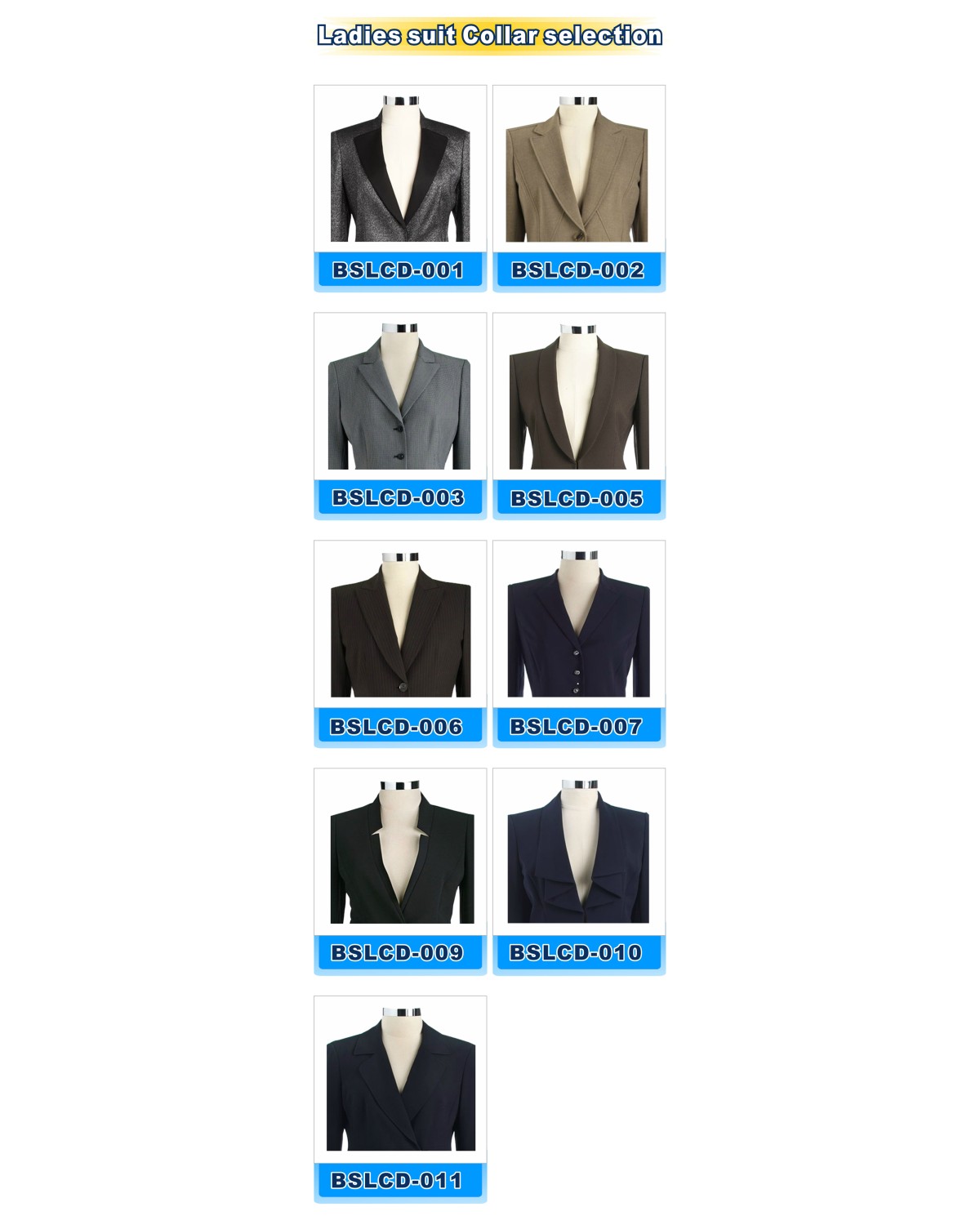 ladies suit collar selection 2