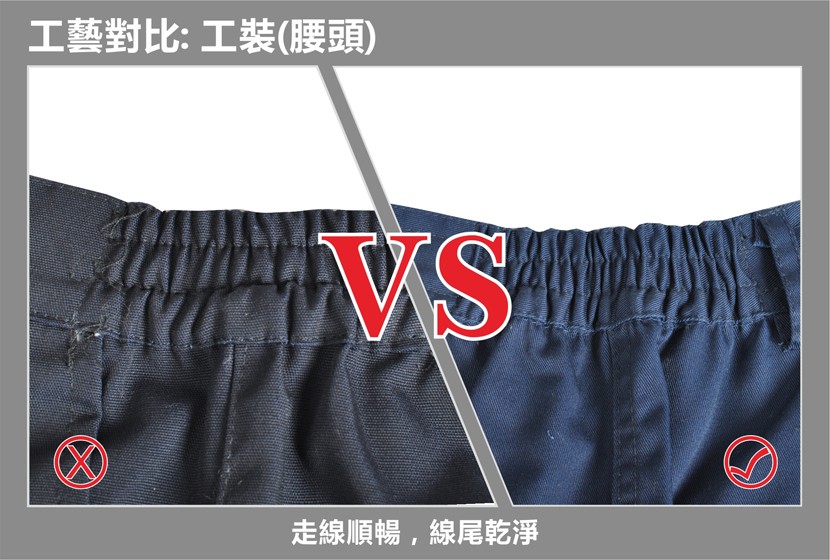 工藝對比:工裝(腰頭)